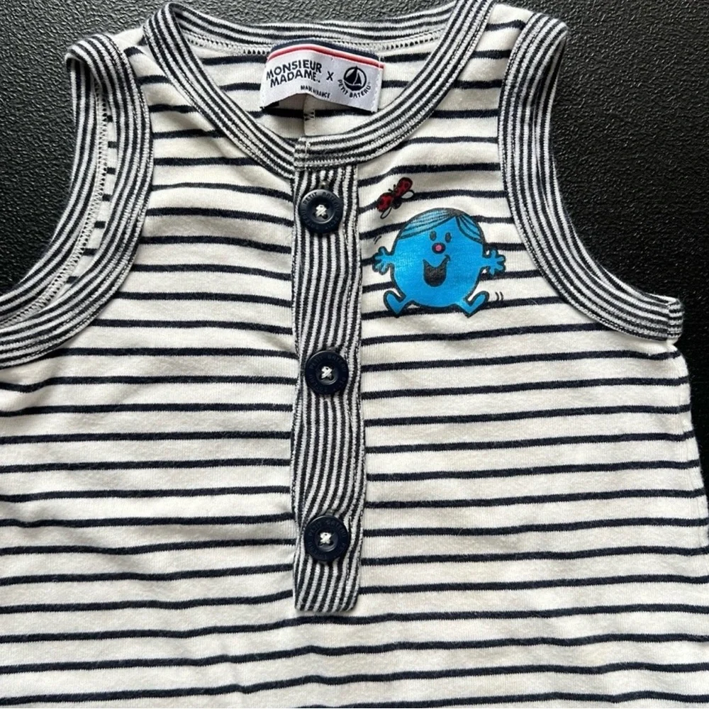 Monsieur Madame x Petit Bateau Striped Baby Romper Playsuit Nautical - Picture 4 of 10